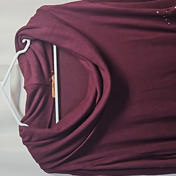 Belldini Burgundy Studded Layer Sweater Sz 3X - Picture 4 of 7